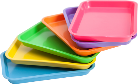 Mini Flat Set-Up Trays, Plastic, Vibrant Orange, 1/Pk, 20Z101Q