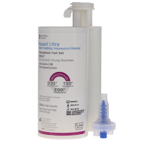 Aquasil Ultra DECA VPS Impression Material, Cartridge Refill, Monophase, Fast Set, 380 ml, 2/Pk, 678797