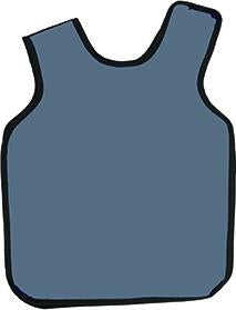 Lead Panoramic Dual X-Ray Apron, Adult, without Collar, 22 1/2" x 26 1/2", Blue, 1/Pk