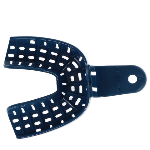 President, Impression Tray, Autoclavable, Blue, Perforated, # 4, Lower, Medium, 12/Pk, C6953